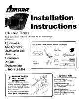 Amana 40086101 Installation Instructions Manual