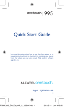 Alcatel ONE TOUCH 995/996 Quick start guide