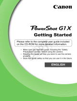 Canon PowerShot G1 X Quick Start