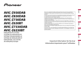 Pioneer AVIC Z730 DAB Important information
