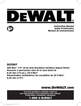 DeWalt DCF887D2 20V MAX XR Cordless 3-Speed  User manual