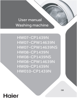 Haier Lave-linge hublot HW08-CP1439NS 8 kg Silver User manual