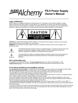 Audio Alchemy PS-5 Owner's manual