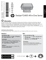HP Deskjet F2400 All-in-One series Reference guide