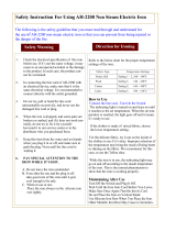 Ace-Hi AH-2200 Safety Instruction For Using