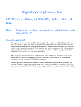 HP v170w USB Flash Drive Important information