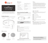 Artec Turntable Quick start guide