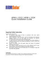 ARM Solar ARM-L-1512 Quick Installation Manual