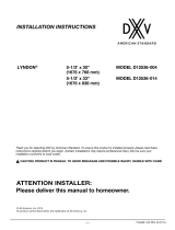 American Standard DXV LYNDON D12536-004 Installation Instructions Manual