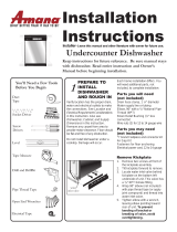 Amana Undercounter Dishwasher Installation Instructions Manual