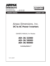 Airpax Dimensions ADI-36/3200D Owner's manual