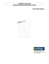 AdEdge Residential Drinking Water System Installation Instructions Operations Manual