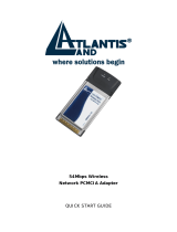 Atlantis Land 54Mbps Wireless Network PCMCIA Adapter Quick start guide