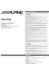 Alpine TME-M760 Owner's manual