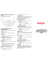 Avaya Digital Audio Conferencing Unit Quick Reference Manual