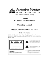 AUSTRALIAN MONITOR TX8000 Operating instructions