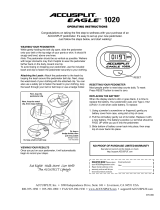 Accusplit 1020 User manual