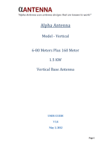 Alpha Antenna Vertical User manual