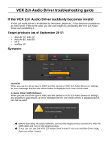 Vox 2ch Audio Driver Troubleshooting Owner's manual
