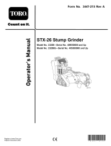 Toro STX-26 Stump Grinder User manual