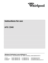 Whirlpool AFG 3340 Instructions For Use Manual