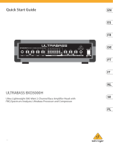 Behringer ULTRABASS BXD3000H 300W 2-Channel Bass Amplifier Head User guide