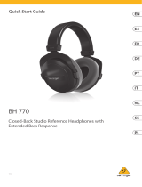 Behringer BH 770 Closed-Back Studio Reference Headphones User guide