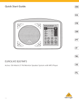 Behringer B207MP3 Active 150-Watt 6.5″ PA/Monitor Speaker System User guide