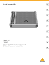 Behringer EUROLIVE F1220D Bi-Amped 250-Watt Monitor Speaker System User guide