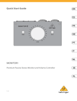 Behringer MONITOR1 Quick start guide