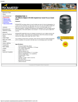Promaster AF18-200XR EDO Aspherical Auto Focus Zoom Lens For Pentax AF Owner's manual