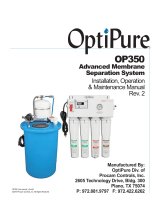 OptiPure OP350 Installation, Operation & Maintenance Manual