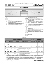 Bauknecht GSIP 6517 WS Program Chart