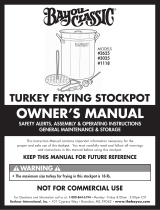 Bayou Classic 1118 Turkey Frying Stockpot Owner's manual