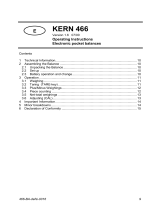 KERN 466 Series Operating Instructions Manual