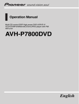 Pioneer AVH-P7800DVD User manual