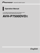 Pioneer AVH-P7500DVDII User manual