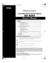 Roland Digital Snake SO-AES4 Owner's manual