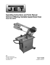 JET HBS-56S, 5" x 6" Variable Speed Mitering Horizontal Mitering Bandsaw 414558 Owner's manual