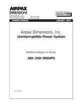 Airpax Dimensions ADI-250/900UPS Owner's manual