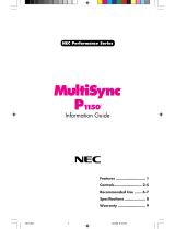 NEC LCD205WXM - MultiSync - 20" LCD Monitor Information Manual