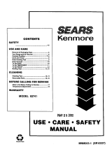 Sears Kenmore 92741 User manual