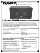 Nady Audio ProPower PSW152 User manual