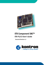 kontron ETX Component SBC P3 User manual