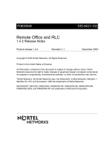 Nortel Remote Office 9150 Release note