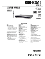 Sony RDR-HX510 User manual