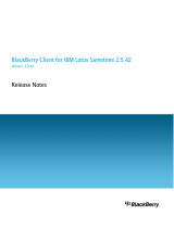 Blackberry Client for IBM Lotus Sametime 2.5.42 Release note