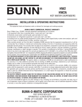 Bunn HW2 Installation & Operating Instructions