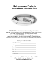 Hydro Massage Products Aspen Owner's Manual & Installation Manual