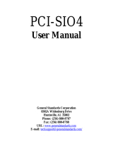 General Standards Corporation PCI-SIO4 User manual